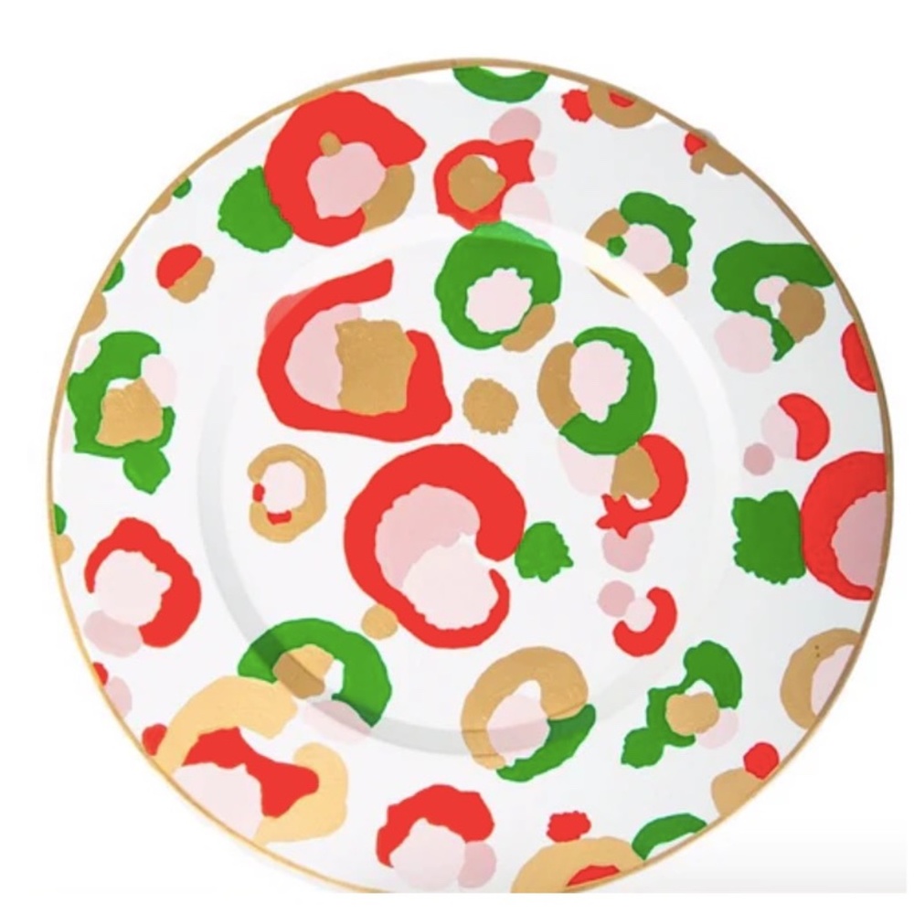 Set of 4 Jaye's Studio Chargers in Holiday Cheetah